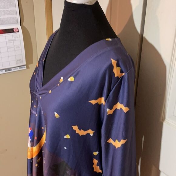 Halloween Dress or Nightgown Girl Sitting on Moon Pumpkin Umbrellas Bats 1X - Picture 13 of 14